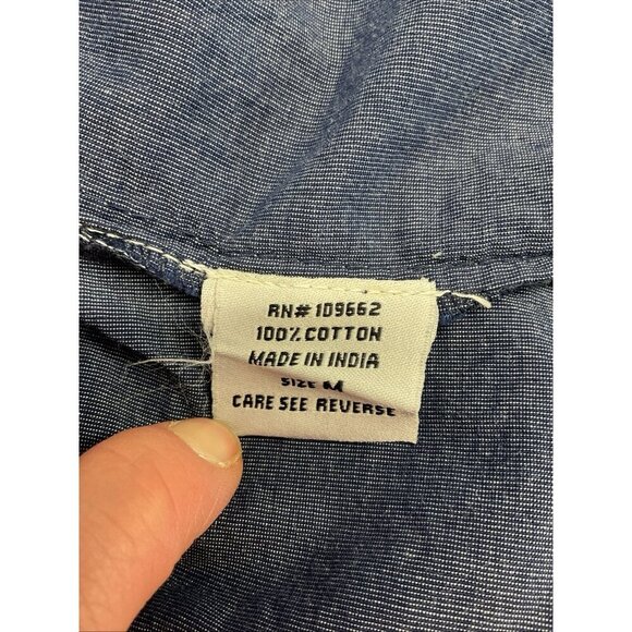 Tulip Brand Swing Tunic Top Navy Blue Button Front Pockets Pleat Lagenlook M - Picture 9 of 12